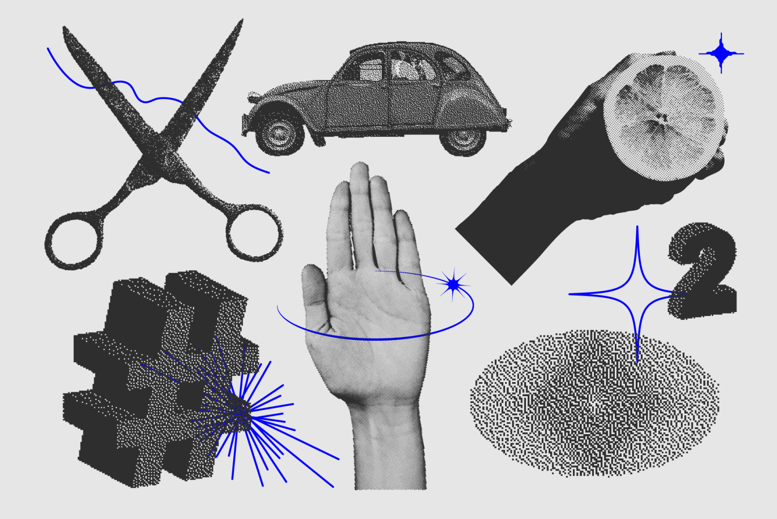 129 Vector Halftone Bitmap Shapes 129 Vector Halftone Bitmap Shapes