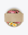 Paper Bowl With Meat Salad Mockup