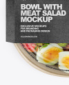 Paper Bowl With Meat Salad Mockup