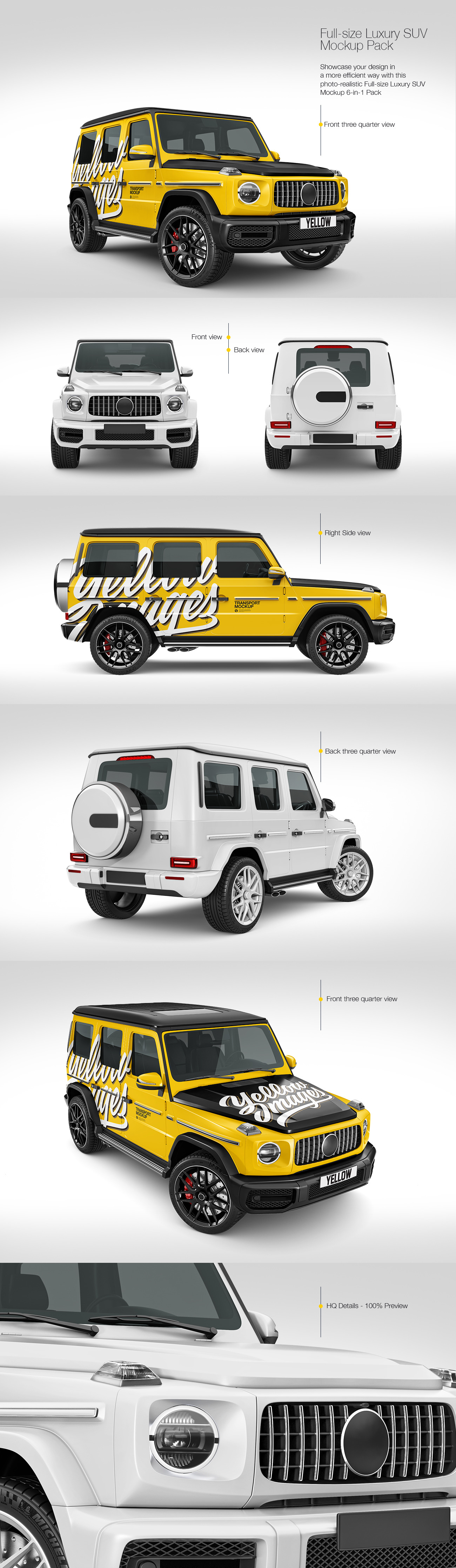 Full-size Luxury SUV Mockup Pack Full-size Luxury SUV Mockup Pack