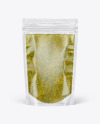 Clear Plastic Pouch w/ Spicy Herbs Sauce Mockup