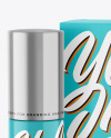 Glossy Cosmetic Bottle with Paper Box Mockup