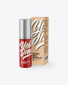 Glossy Cosmetic Bottle with Kraft Paper Box Mockup