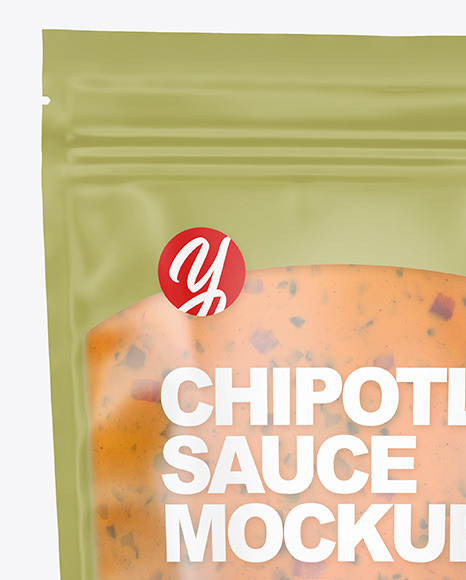 Frosted Plastic Pouch w/ Chipotle Sauce Mockup