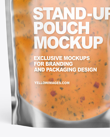 Frosted Plastic Pouch w/ Chipotle Sauce Mockup