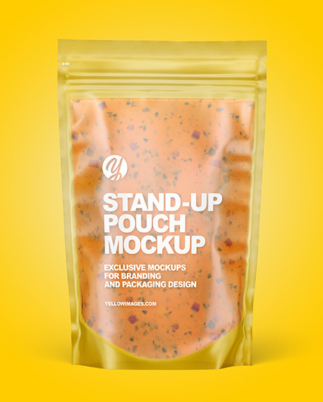 Frosted Plastic Pouch w/ Chipotle Sauce Mockup