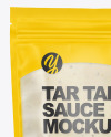 Frosted Plastic Pouch w/ Tar Tar Sauce Mockup