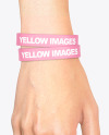 Two Silicone Wristbands on Hand Mockup