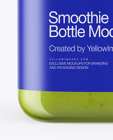 Square Green Smoothie Bottle Mockup