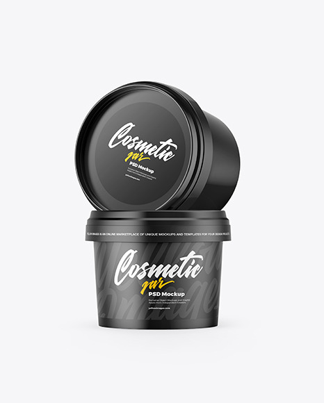 Plastic Cosmetic Jar Mockup