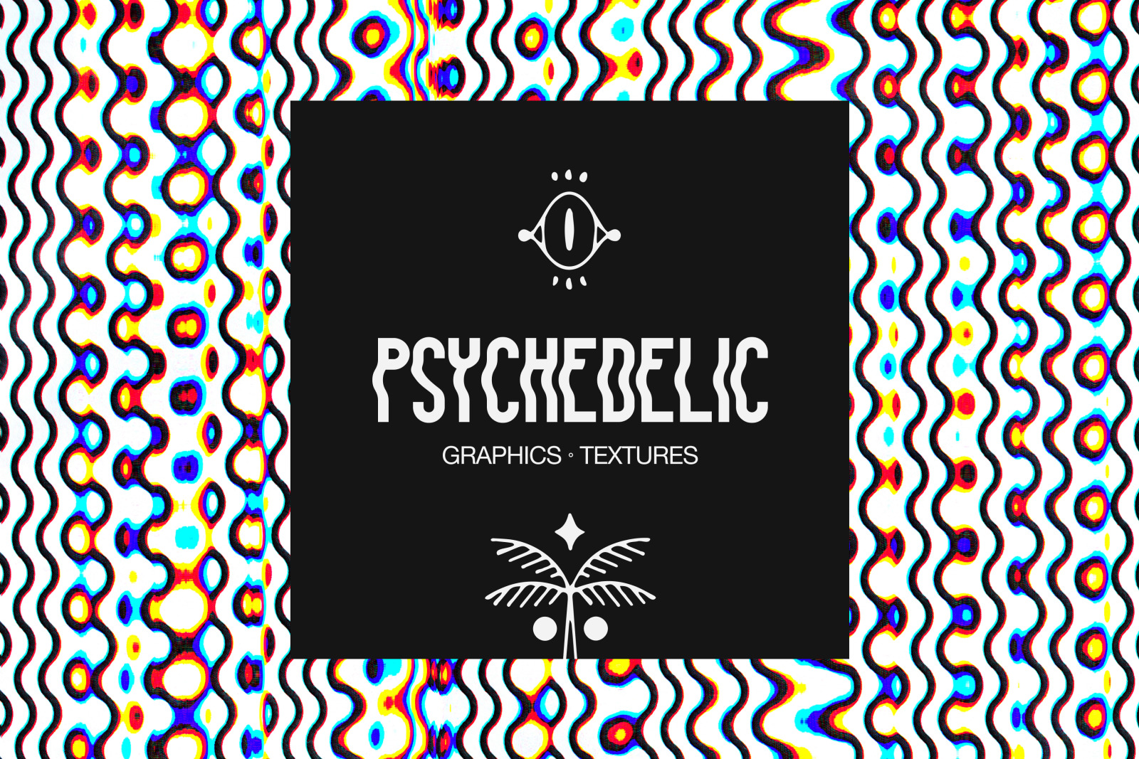 Psychedelic Symbols and Glitched Textures. Magic Surreal Graphics Psychedelic Symbols and Glitched Textures. Magic Surreal Graphics