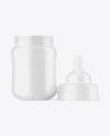 Glossy Baby Bottle with Opened Cap Mockup