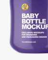 Glossy Baby Bottle with Opened Cap Mockup