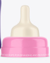 Glossy Baby Bottle with Opened Cap Mockup