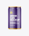 150ml Glossy Drink Can Mockup