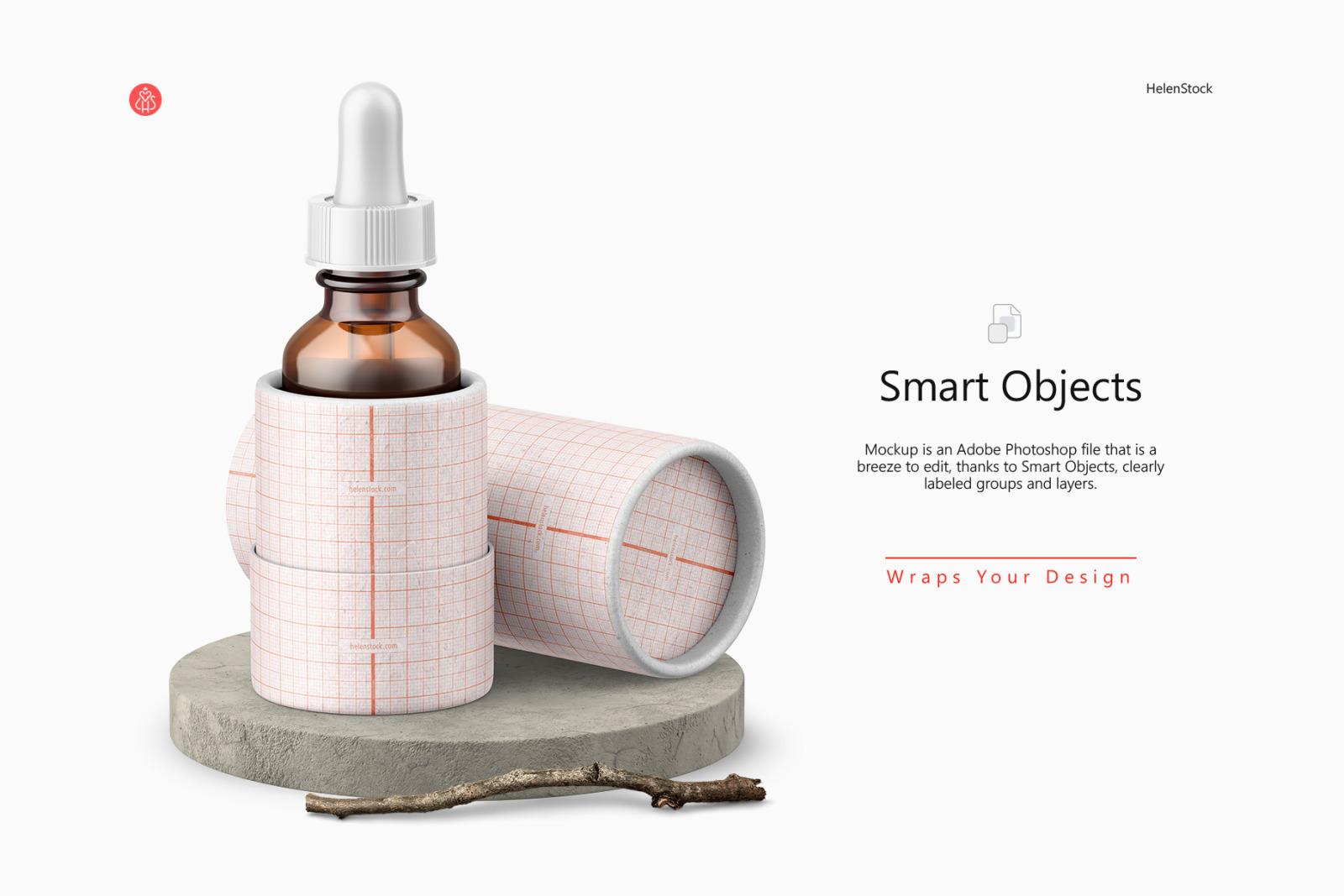 Dropper Bottle with Tube Mockup Dropper Bottle with Tube Mockup