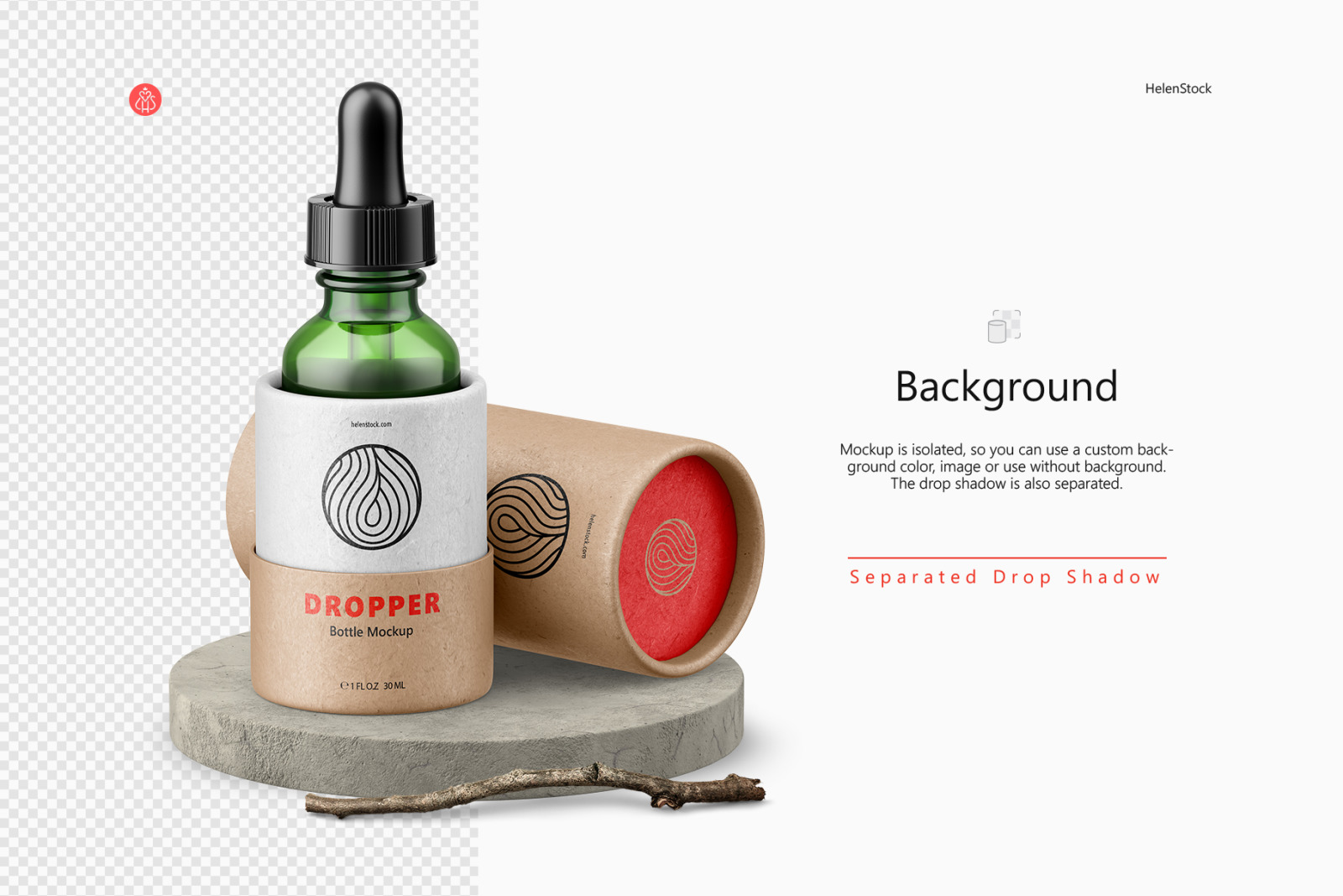 Dropper Bottle with Tube Mockup Dropper Bottle with Tube Mockup