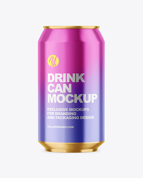 330ml Glossy Metallic Drink Can Mockup