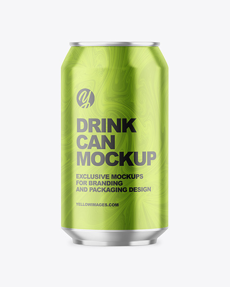 330ml Glossy Metallic Drink Can Mockup - 330ml can mockup