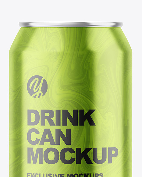 330ml Glossy Metallic Drink Can Mockup