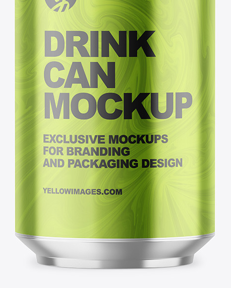 330ml Glossy Metallic Drink Can Mockup