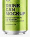 330ml Glossy Metallic Drink Can Mockup