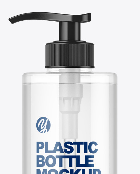 Clear Plastic Pump Bottle Mockup