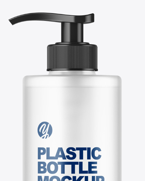 Frosted Plastic Pump Bottle Mockup