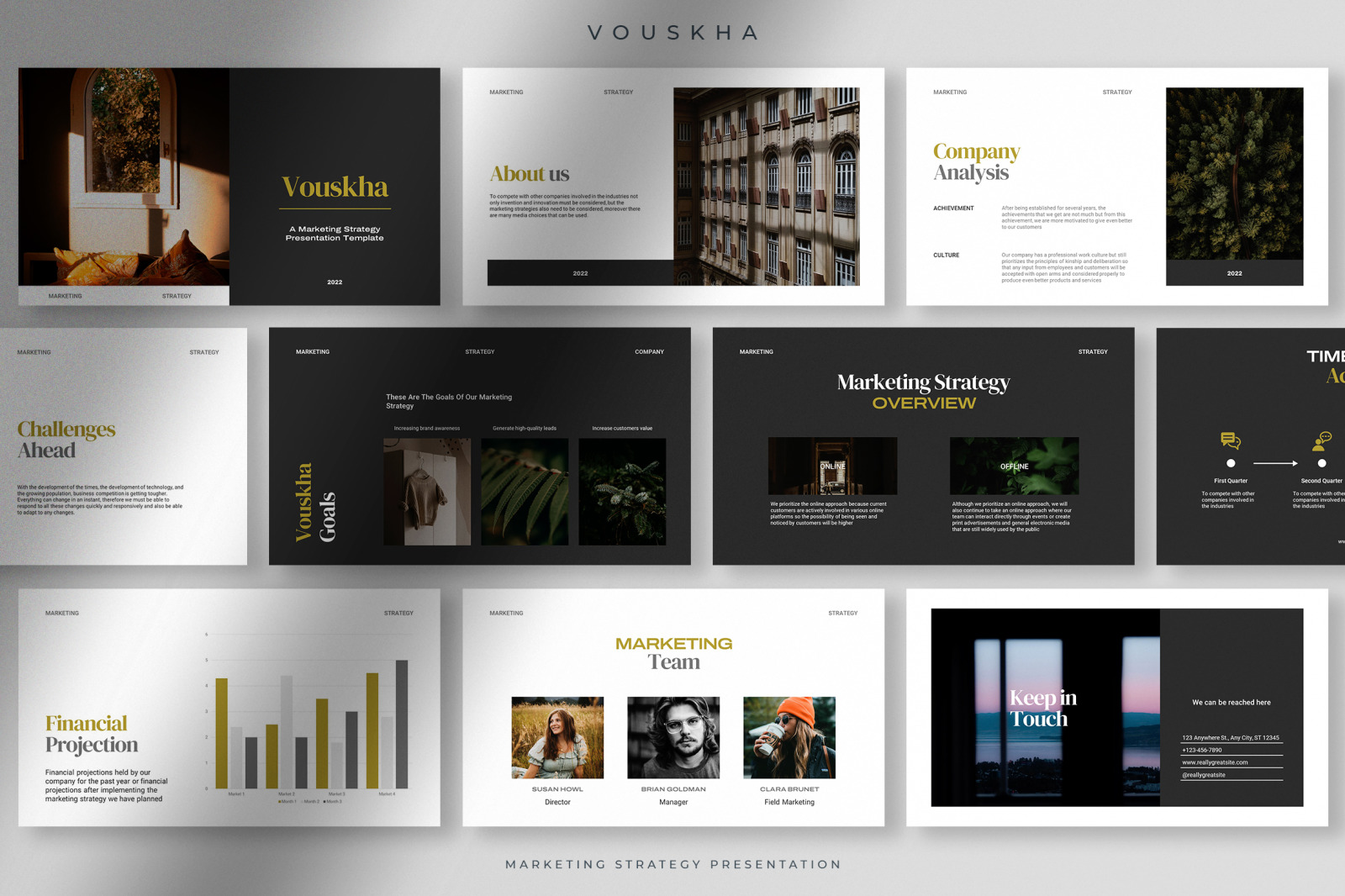 Vouskha - Bold Professional Marketing Strategy Presentation