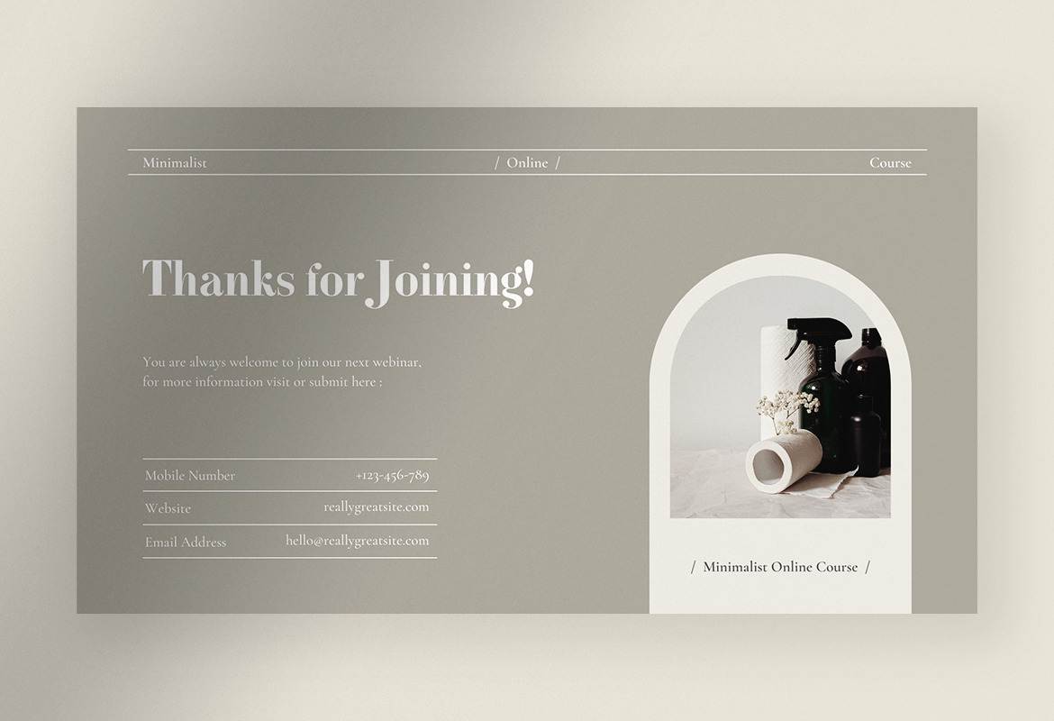Elegant Minimalist Online Course Presentation