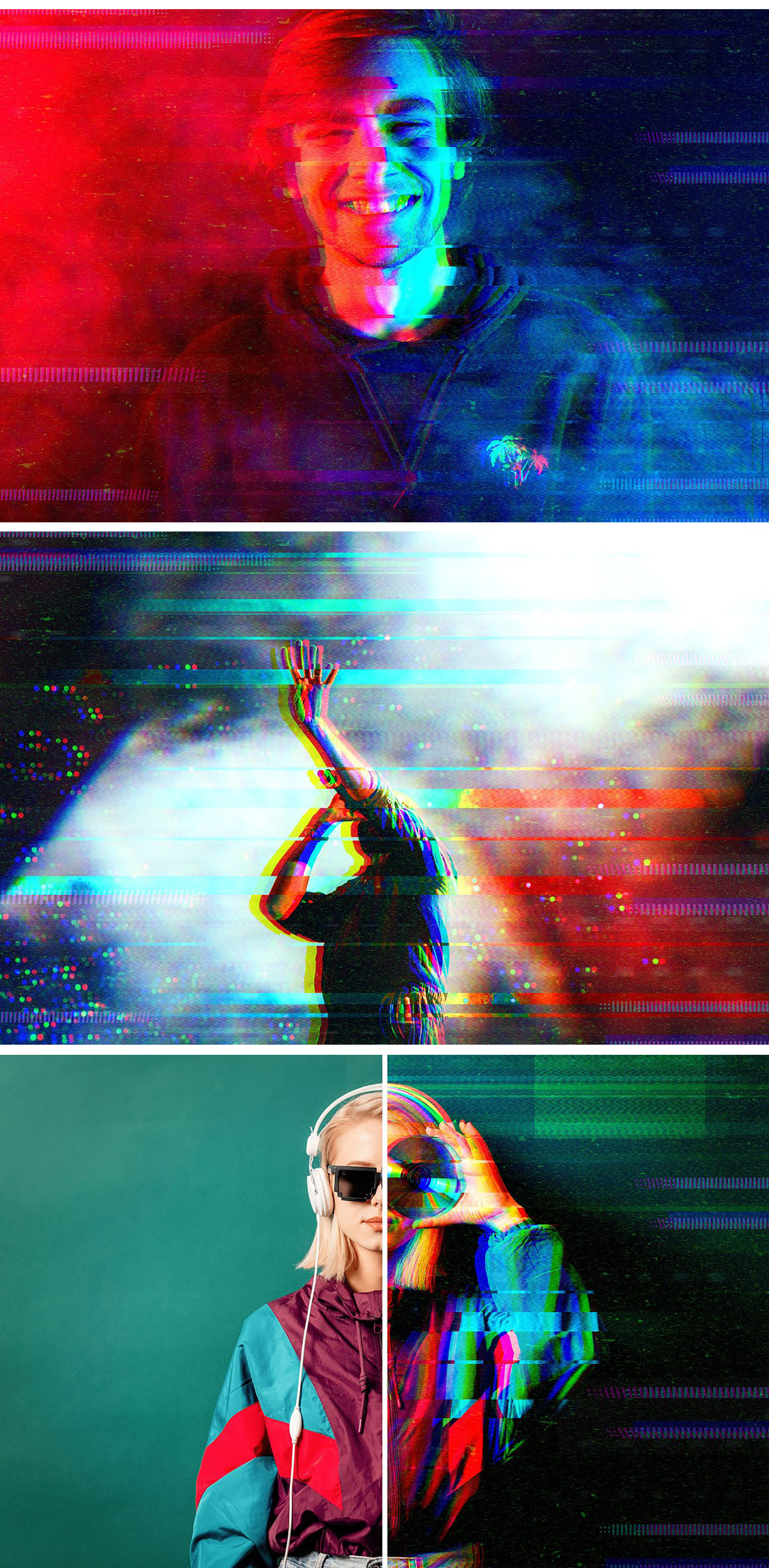 Glitch Distortion Photo Effect