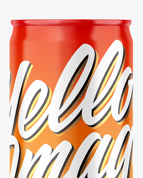 250ml Glossy Drink Can Mockup