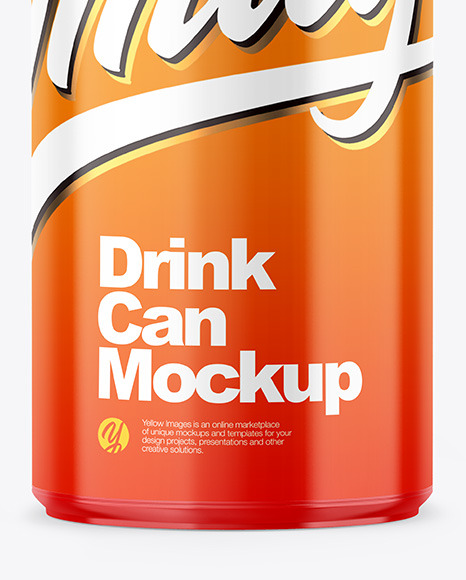 250ml Glossy Drink Can Mockup