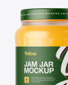 700ml Clear Glass Jam Jar Mockup