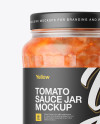 700ml Clear Glass Sauce Jar Mockup