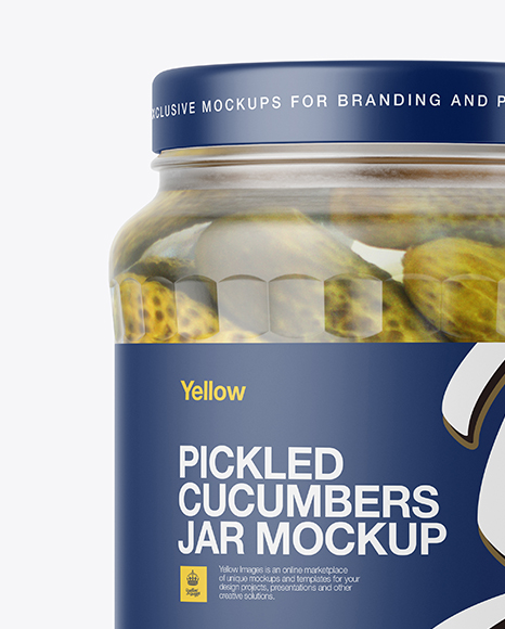 700ml Clear Glass Cucumbers Jar Mockup