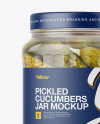 700ml Clear Glass Cucumbers Jar Mockup