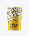 Glossy Sour Cream Cup with Transparent Cap Mockup