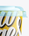 Glossy Sour Cream Cup with Transparent Cap Mockup