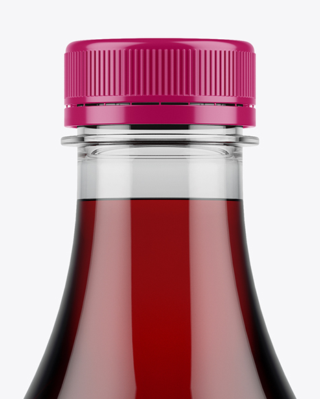 Plastic Bottle with Cherry Juice Mockup