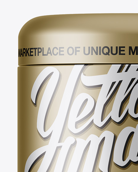 Matte Metallic Tea Tin Can Mockup