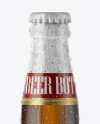 12oz Amber Beer Bottle With Condensation Mockup