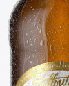 12oz Amber Beer Bottle With Condensation Mockup