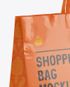 Glossy Paper Shopping Bag Mockup - Halfside View