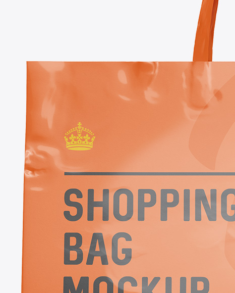 Glossy Paper Shopping Bag Mockup - Front View