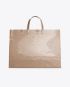 Glossy Kraft Paper Shopping Bag Mockup - Front View