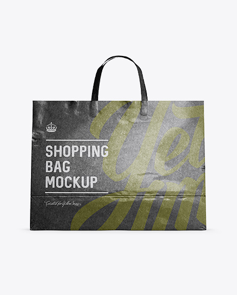 Glossy Kraft Paper Shopping Bag Mockup - Front View