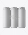 Pack with 6 Matte Aluminium Cans with Plastic Holder - Front View