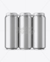 Pack with 6 Metallic Aluminium Cans with Plastic Holder - Front View