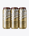 Pack with 6 Metallic Aluminium Cans with Plastic Holder - Front View